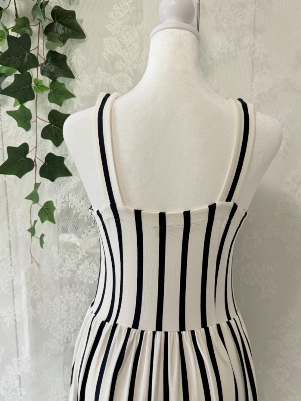 LOFT Black White Striped Tiered Sundress Size 2 Sleeveless Summer Dress - Picture 10 of 15